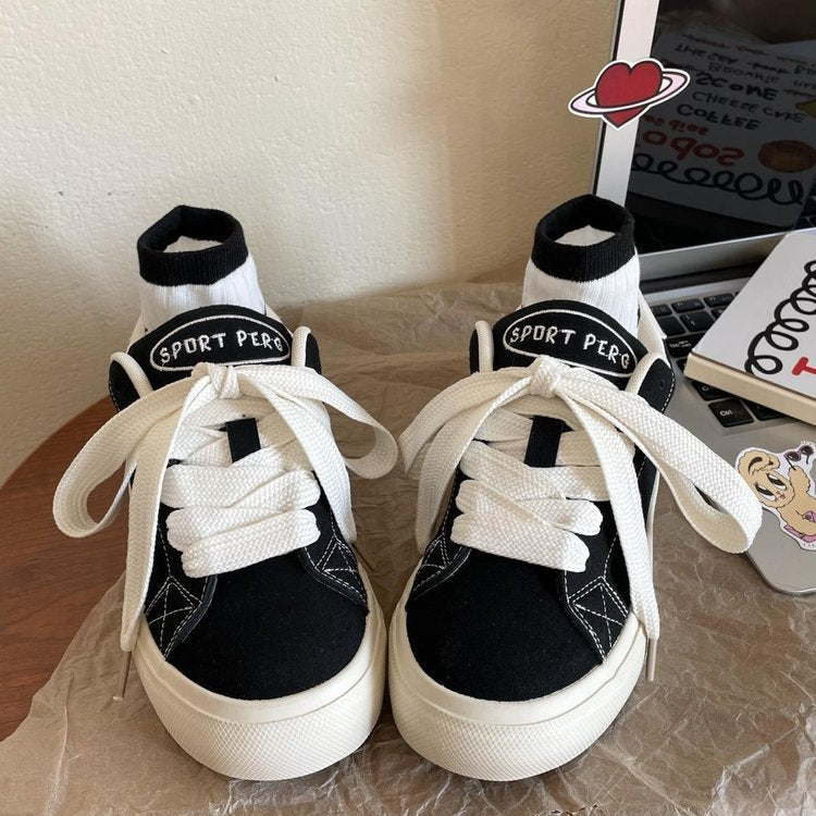 Damen Sportliche Sneaker mit hohem Kragen und eleganter Schnürung R&B