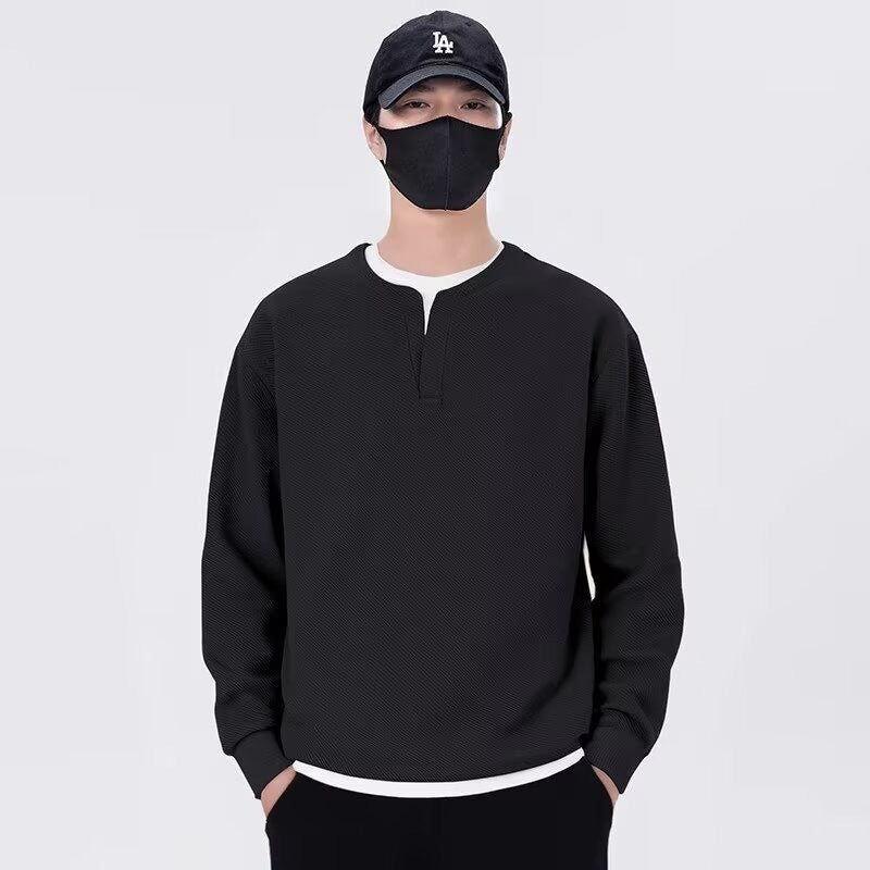 Herren lässiger Sweatshirt mit modernem Stehkragen und hochwertiger Textur R&B