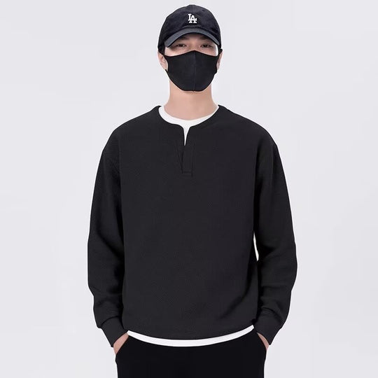 Herren lässiger Sweatshirt mit modernem Stehkragen und hochwertiger Textur R&B