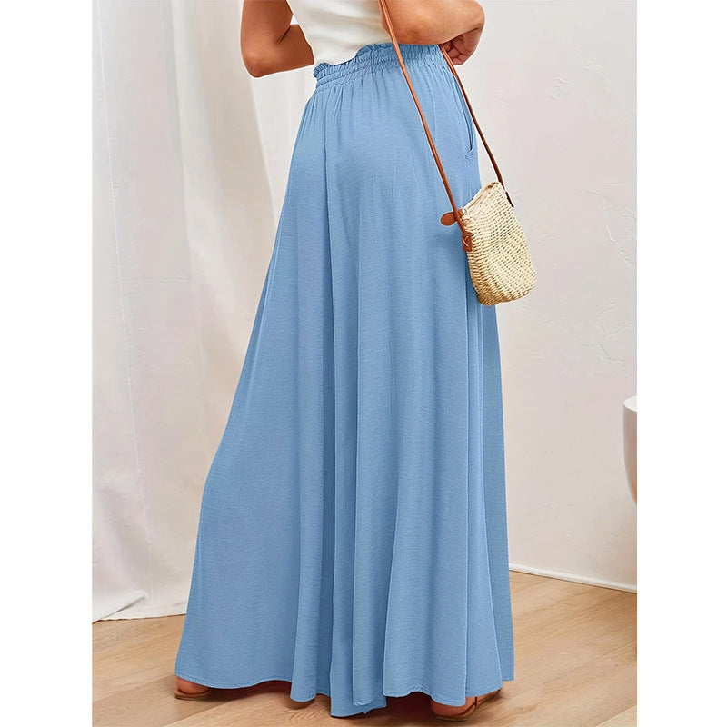 Damen Weite Hose mit elastischem Bund und seitlichen Taschen R&B