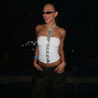 Damen Cropped Top mit Glitzerdetails und figurbetonter Passform R&B