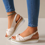 Damen Wedge-Sandaletten mit elegantem Knoten-Design R&B