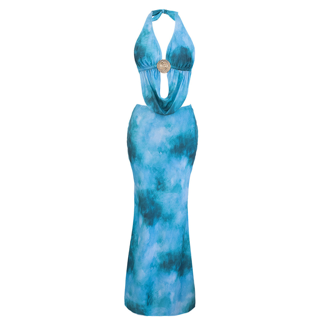 Damen Elegantes Strandkleid mit tiefem Rückenausschnitt R&B