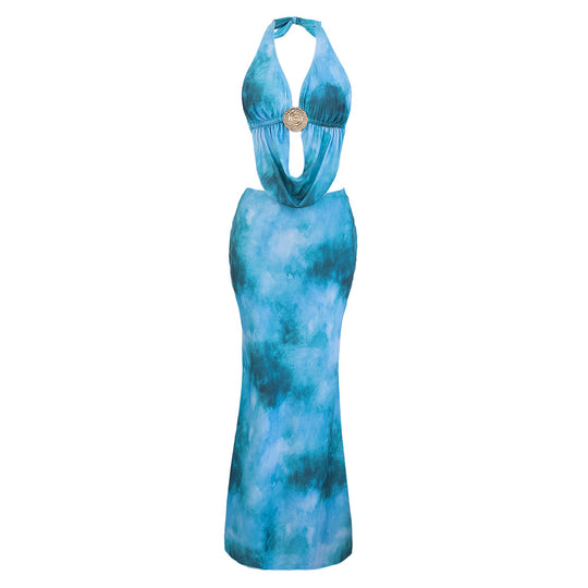 Damen Elegantes Strandkleid mit tiefem Rückenausschnitt R&B