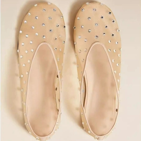 Damen Ballerinas mit floralem Stickmuster und bequemem Innenfutter R&B