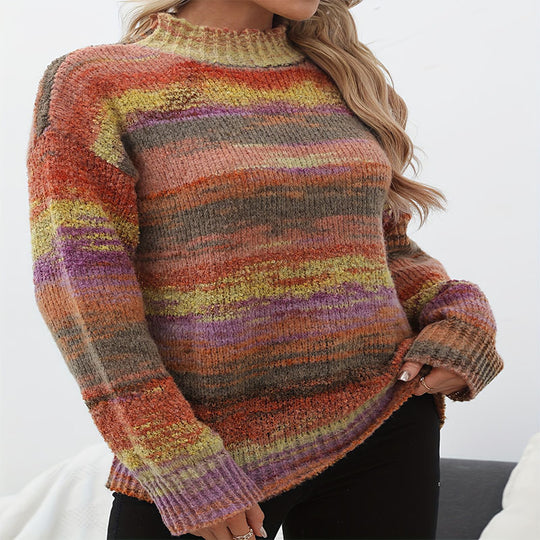 Damen kuscheliger Pullover mit modischem Farbverlauf R&B