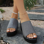 Damen Glitzernde Plateau-Pantoletten mit modischem Design