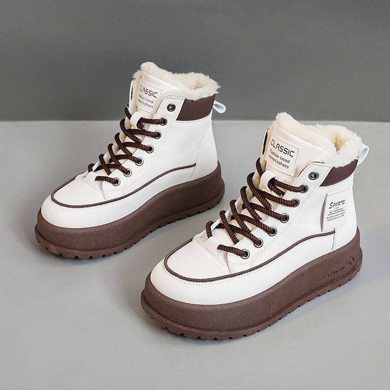 Damen Winterliche High-Top Stiefel mit warmem Innenfutter und rutschfester Sohle R&B