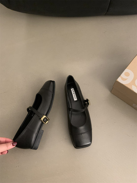 Damen elegante Mary Jane Ballerinas mit modischem Metallakzent R&B