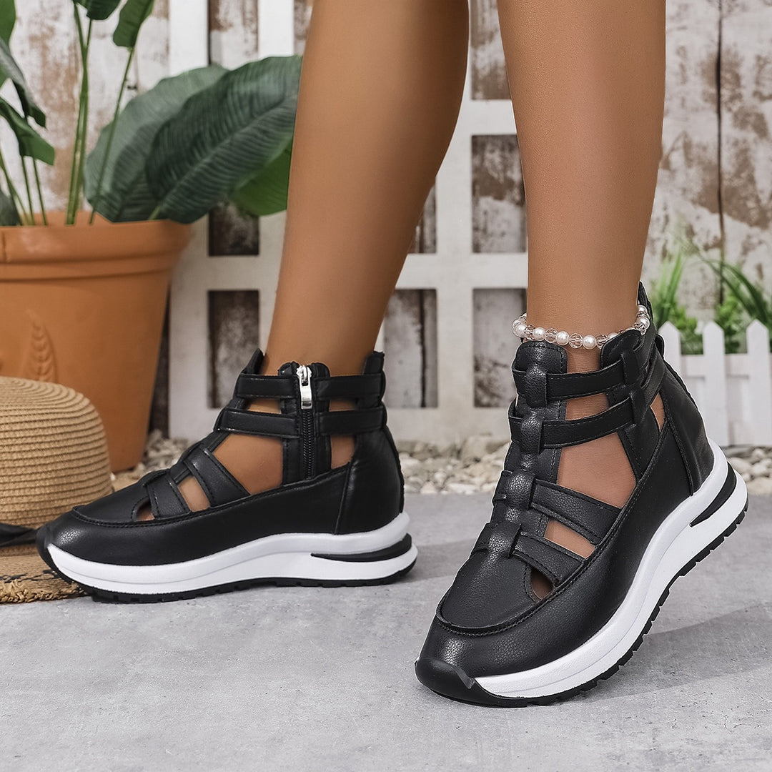 Damen Sportliche Plateausandalen mit verstellbarem Riemendesign R&B