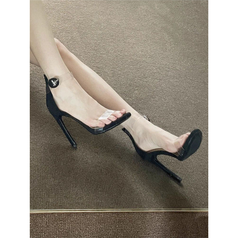 Damen transparente High Heel Sandalen mit elegantem Riemendesign R&B