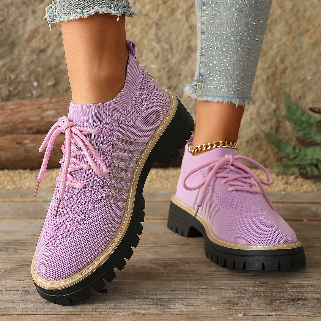 Damen Atmungsaktive Schnürschuhe mit stabiler Profilsohle R&B