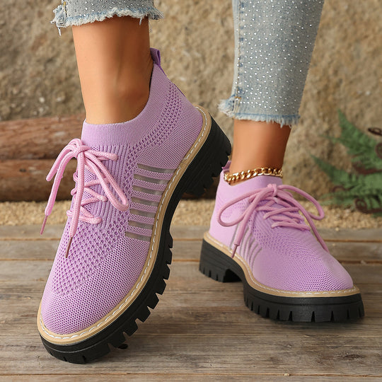 Damen Atmungsaktive Schnürschuhe mit stabiler Profilsohle R&B