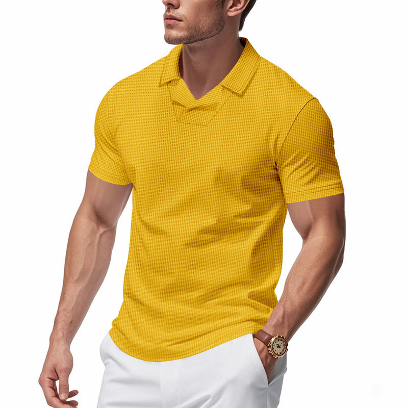 Herren Kurzarm Poloshirt mit strukturiertem Design R&B