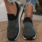 Damen modische und komfortable Sneakers mit Glitzer-Applikationen R&B