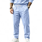 Herren nan tapered Freizeit-Chinohose mit elastischem Tunnelzugbund, dekorativer Bügelfalte und seitlichen Eingrifftaschen R&B