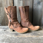 Damen Stiefel mit modischen Reißverschluss-Details und komfortablem Blockabsatz R&B