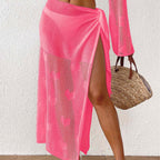 Damen transparenter Häkel-Strandsarong R&B