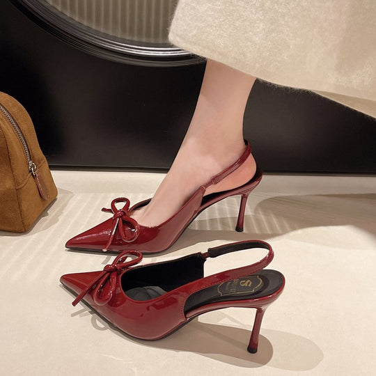 Damen elegante Slingback-Pumps mit Schleifen-Detail R&B