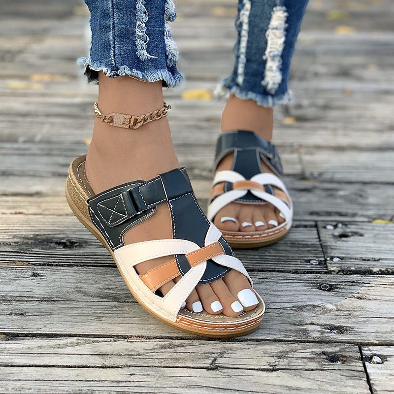 Damen Bequeme Riemensandalen mit ergonomischem Fußbett und modischem Riemendesign