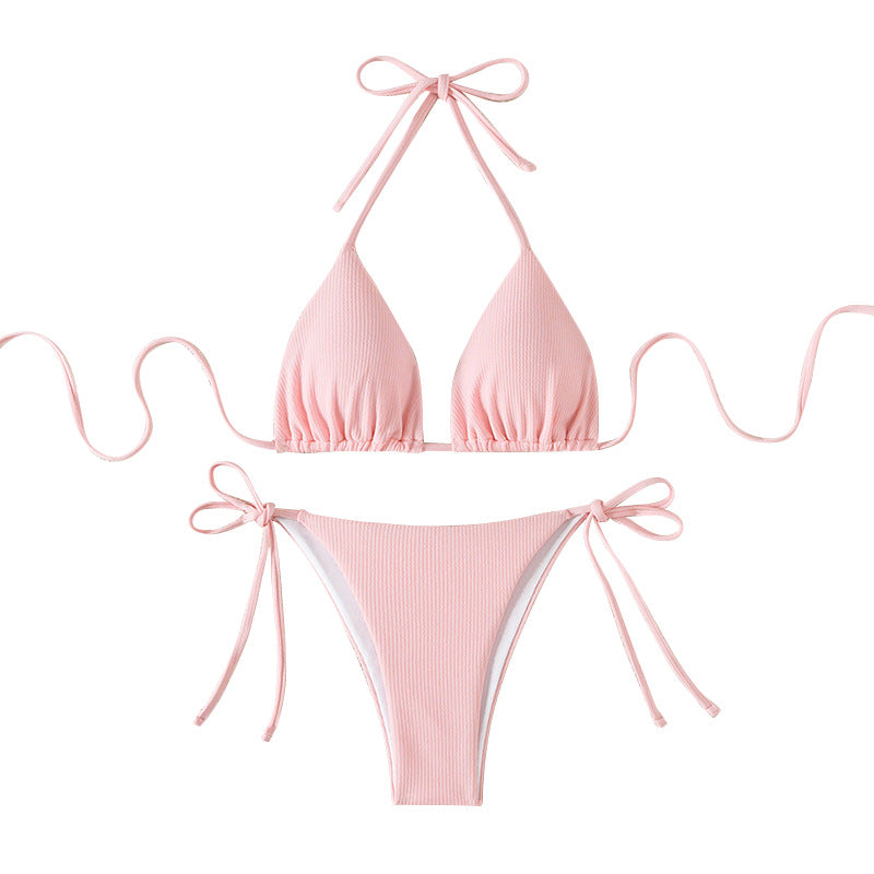 Damen Triangel-Bikini mit verstellbaren Riemen und raffinierten Details R&B