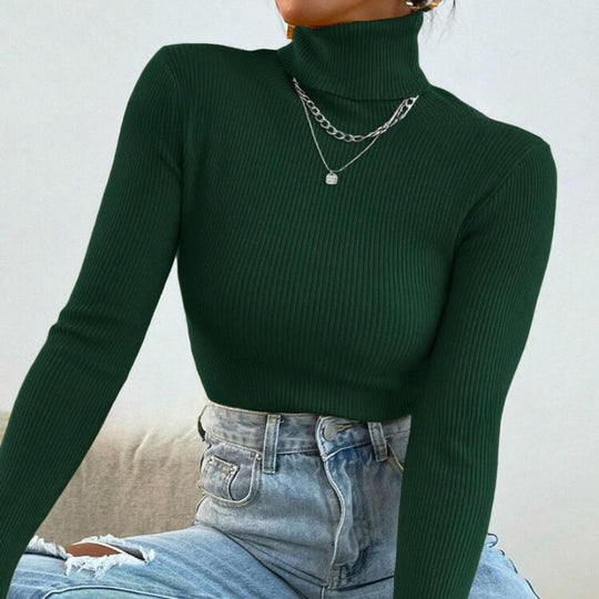 Damen Eleganter Rollkragenpullover mit feiner Rippstruktur R&B