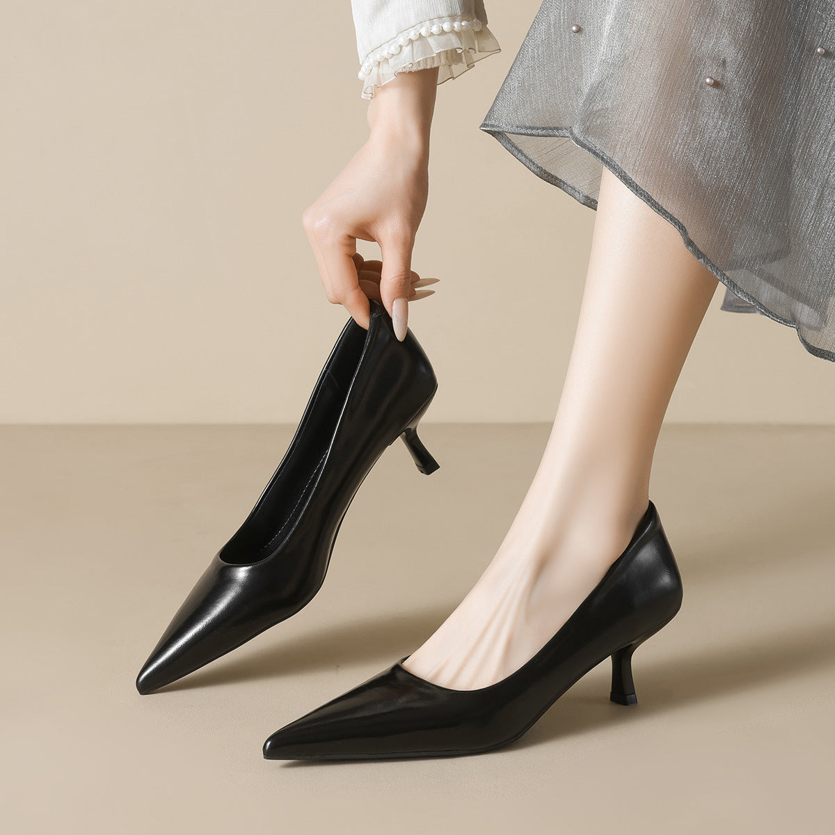 Damen elegante Pumps mit spitzem Zehenbereich und zeitlosem Design