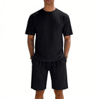 Herren nan Kurzarmshirt- und Bermudakombination aus geripptem Jersey mit elastischem Tunnelzugbund R&B