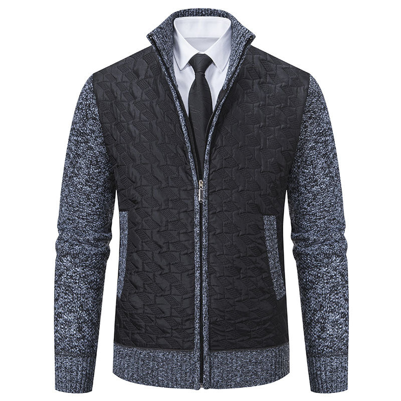 Herren stylische Steppjacke mit strukturiertem Obermaterial und hohem Kragen R&B