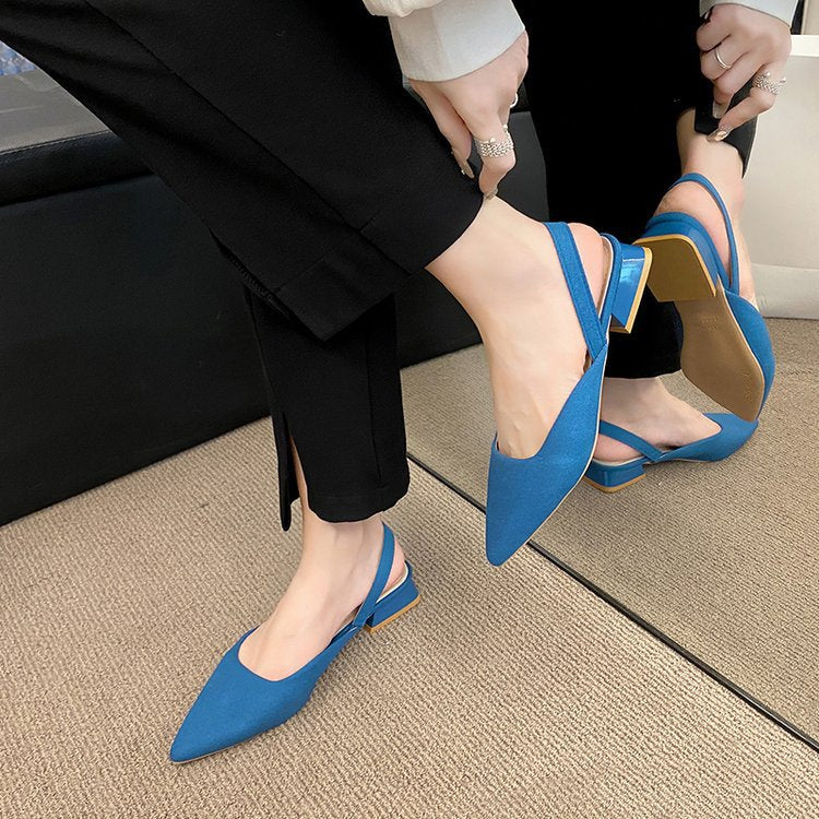 Damen Slingback-Pumps mit spitz zulaufendem Design und stylischem Blockabsatz R&B