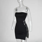 Damen figurbetontes Minikleid mit transparenten Seiteneinsätzen R&B