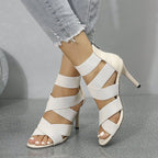Damen High-Heel-Sandaletten mit eleganten Riemen und komfortablem Plateau R&B