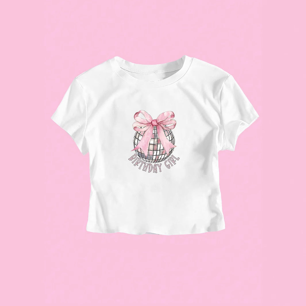 Damen Crop-T-Shirt mit festlichem GR&Burtstagsthema R&B