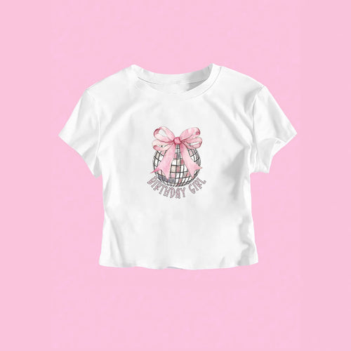 Damen Crop-T-Shirt mit festlichem Geburtstagsthema R&B