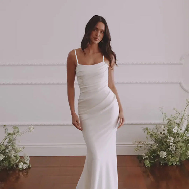 Damen Fließendes Maxikleid mit asymmetrischem Schnitt und eleganter Drapierung R&B