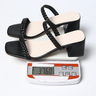 Damen Elegante und geflochtene Blockabsatz-Sandalen R&B