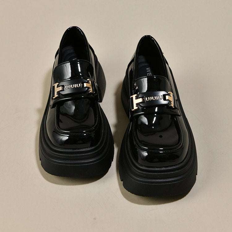 Damen modische Plateauschuhe mit dekorativer Schnallenverzierung und rutschfester Sohle R&B