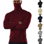 Herren funktionales Langarmshirt mit hohem Kragen und feuchtigkeitsregulierendem Material R&B