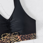 Damen hochgeschnittener Bikini mit dekorativem Rüschendetail R&B