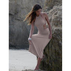 Damen Elegantes Wickelkleid mit cut-out Details und figurschmeichelndem Schnitt R&B