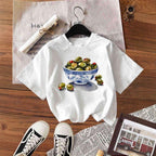 Damen T-Shirt mit kreativem Olivenmotiv R&B
