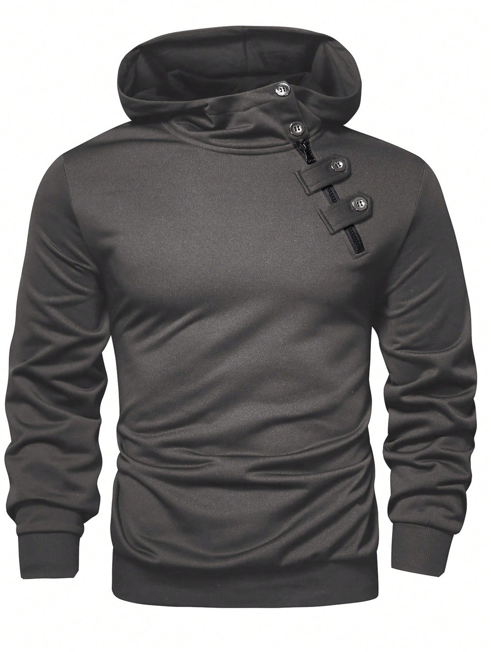 Herren Hoodie mit innovativem Kragen und praktischer Taschenlösung