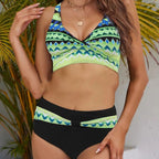 Damen Bikini-Set mit modischem Cropped-Oberteil und hoher Taille R&B