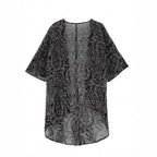 Damen Kimono-Jacke mit trendigem Muster und lockerem Schnitt R&B