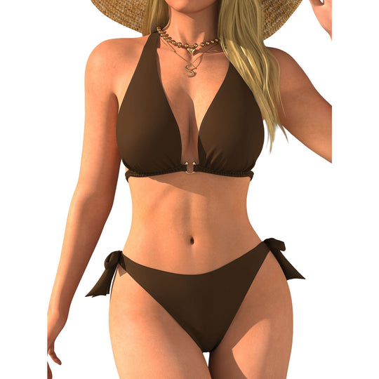 Damen Triangel-Bikini mit Rückenband und sinnlichem V-Ausschnitt R&B