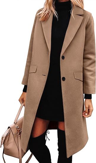 Damen Eleganter Woll-Trenchcoat mit klassischem Revers R&B