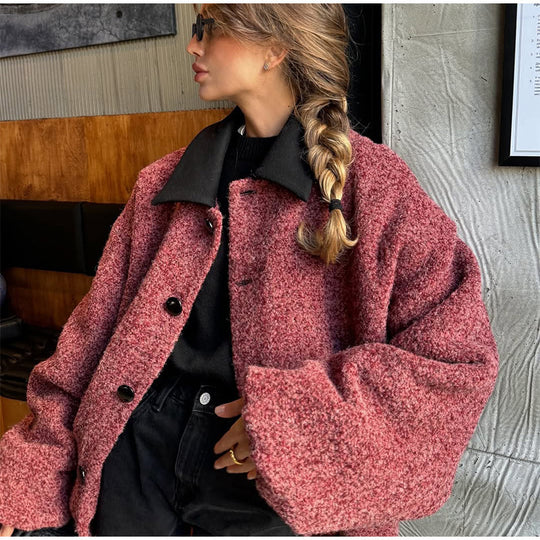 Damen oversized Wolljacke R&B