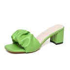 Damen trendige Blockabsatz-Sandalen mit Raffungen R&B