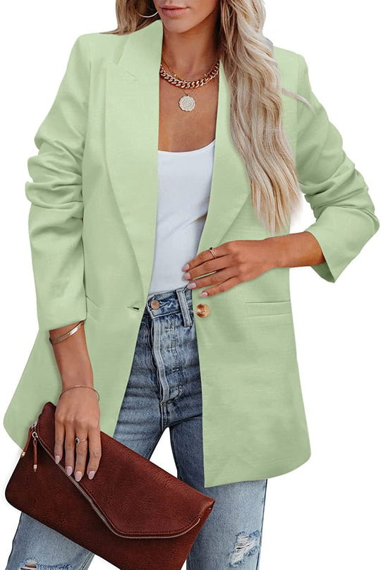 R&B | Doppelreihiger Blazer mit Gerafften Ärmeln und Taschen