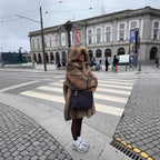 Damen Kuschelige Freizeitjacke mit reflektierenden Details und praktischer Kapuze R&B